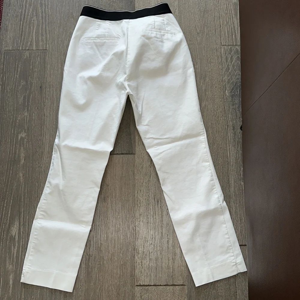 Zara white jogger waist pants with black elastic band - Picture 8 of 16